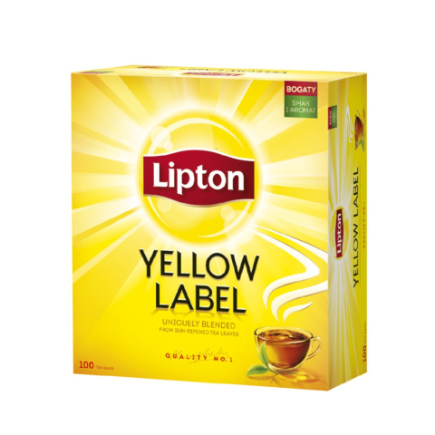 Herbata LIPTON Yellow Label, 100 torebek, z zawieszką